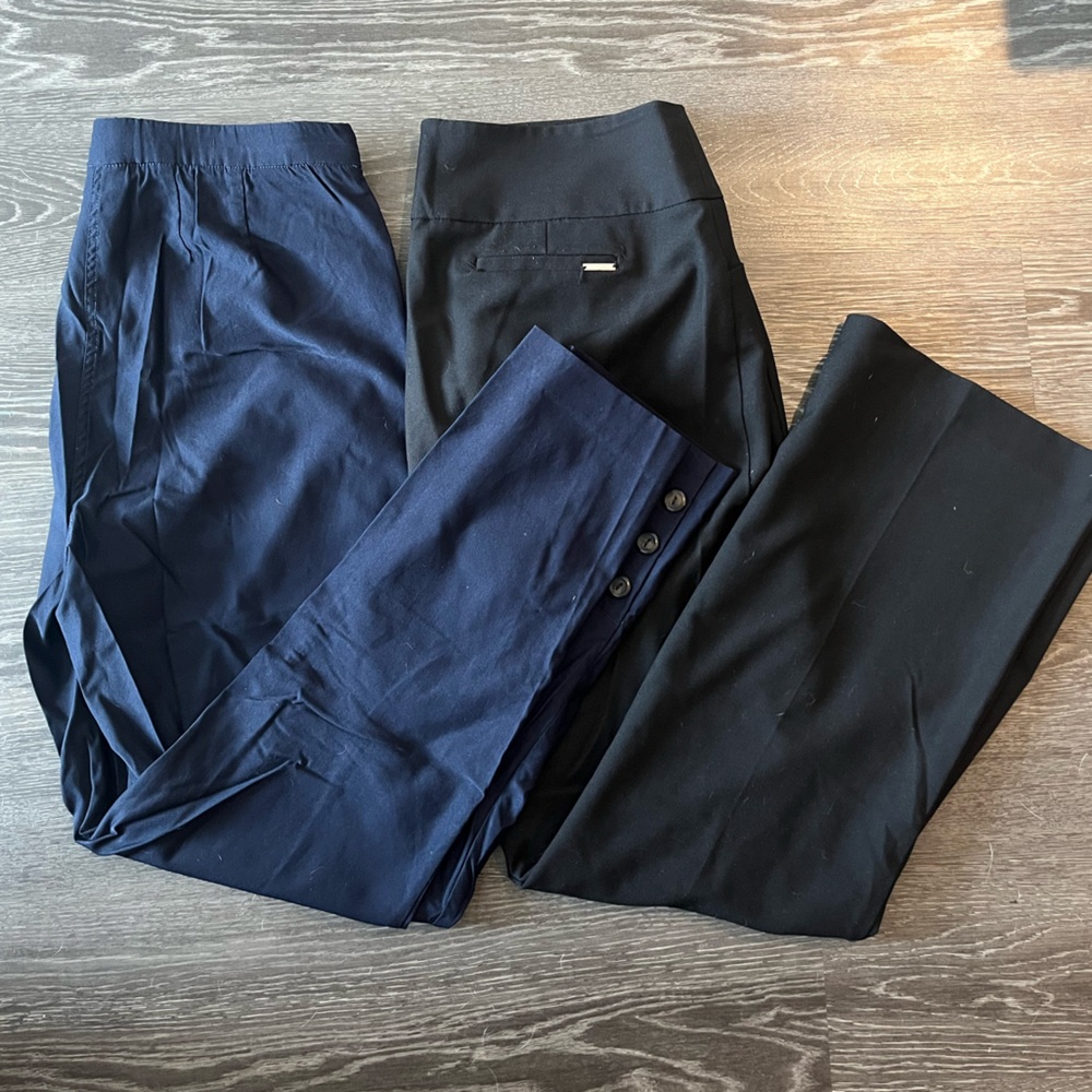 Bundle of 2 Women’s Dress Pants | Various Brands | Blue & Black | 8